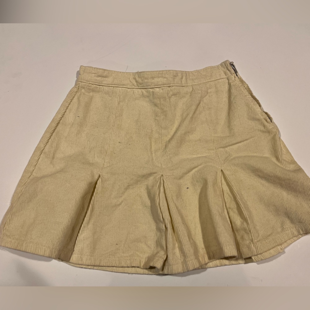 Urban Outfitters BDG Cute Off-White Flared Corduroy Mini Skirt